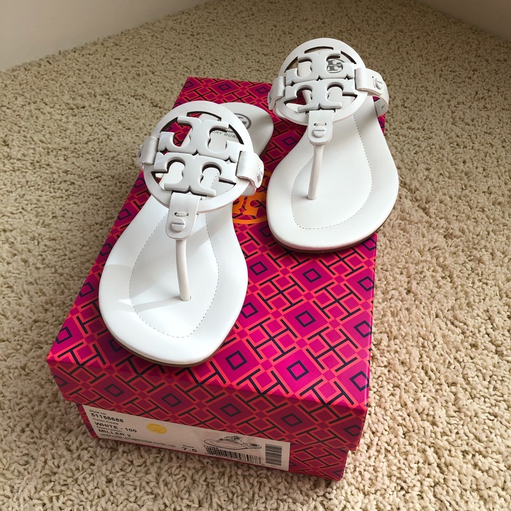 BRAND NEW Tory Burch Miller Flip Flop White